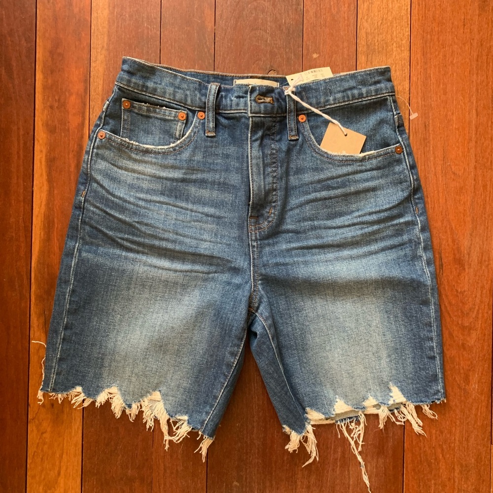 Madewell High Rise Denim Mid-Length Shorts